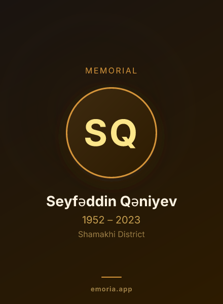 Memorial portrait of Seyfəddin Qəniyev