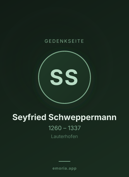 Gedenkportrait von Seyfried Schweppermann