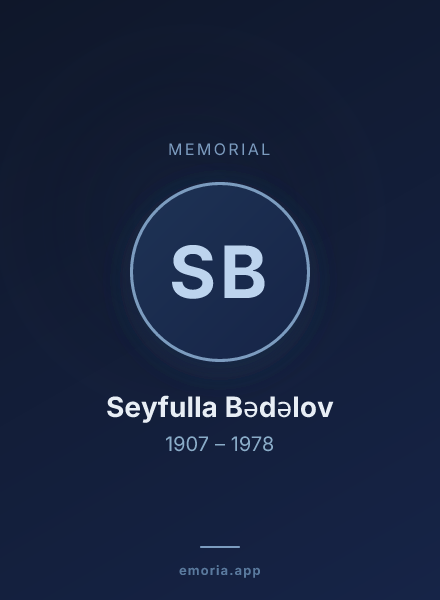 Memorial portrait of Seyfulla Bədəlov