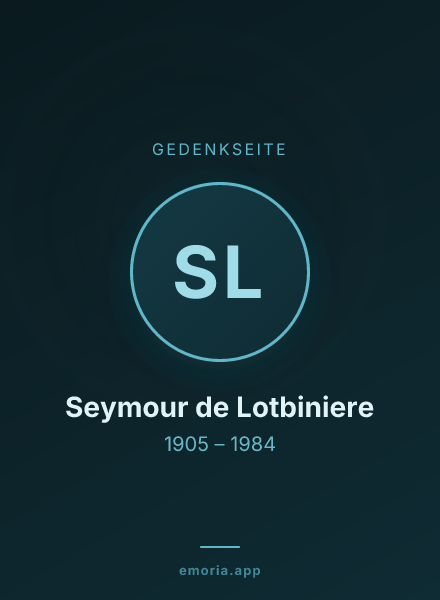Gedenkportrait von Seymour de Lotbiniere