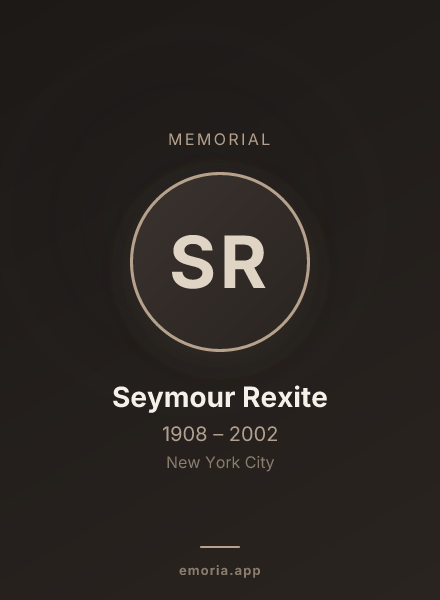 Memorial portrait of Seymour Rexite