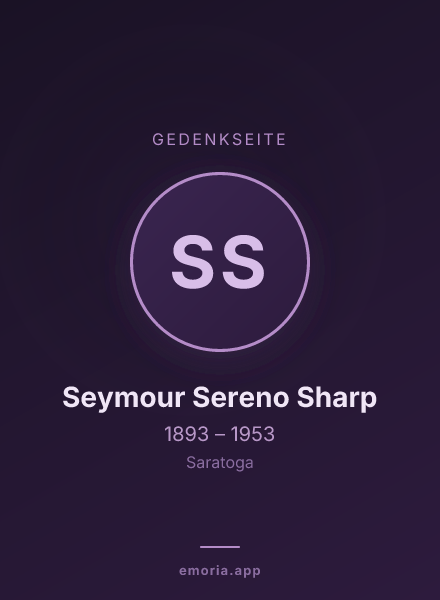 Gedenkportrait von Seymour Sereno Sharp
