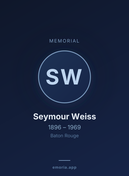 Memorial portrait of Seymour Weiss