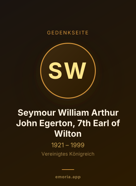 Gedenkportrait von Seymour William Arthur John Egerton, 7th Earl of Wilton