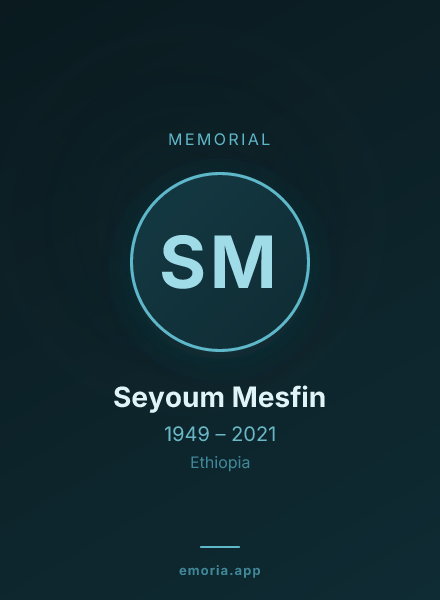 Memorial portrait of Seyoum Mesfin