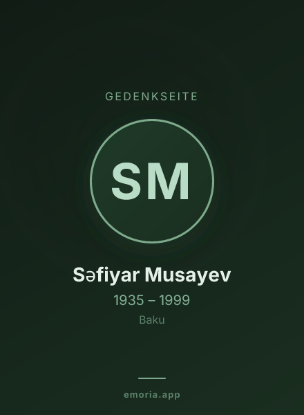 Gedenkportrait von Səfiyar Musayev