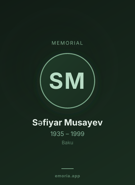 Memorial portrait of Səfiyar Musayev