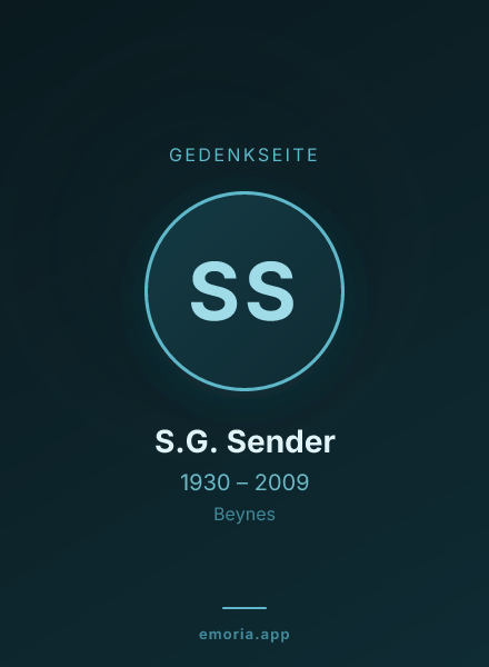 Gedenkportrait von S.G. Sender