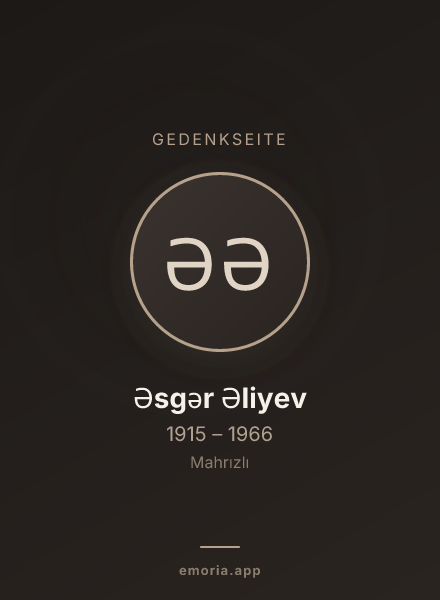 Gedenkportrait von Əsgər Əliyev