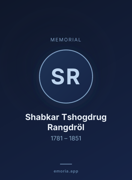 Memorial portrait of Shabkar Tshogdrug Rangdröl