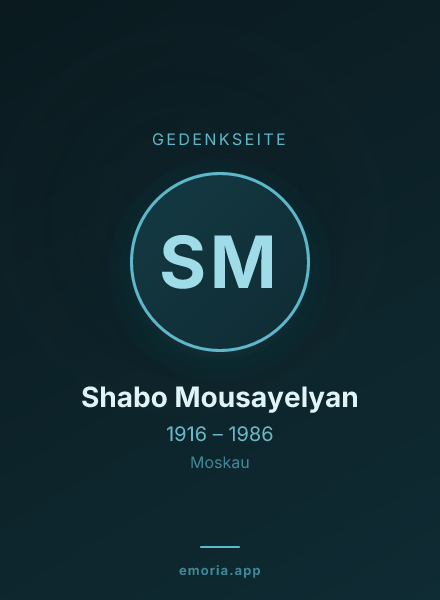 Gedenkportrait von Shabo Mousayelyan