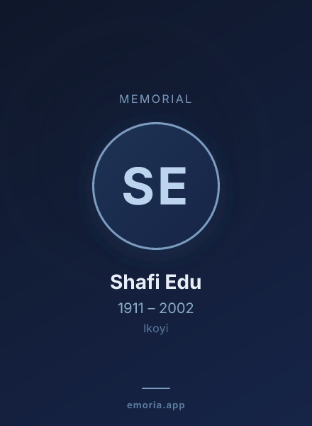 Memorial portrait of Shafi Edu