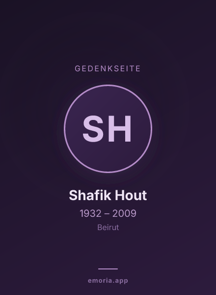 Gedenkportrait von Shafik Hout