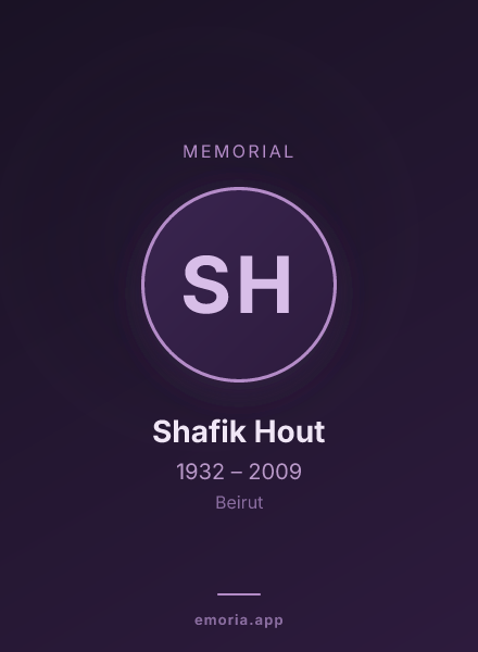 Memorial portrait of Shafik Hout