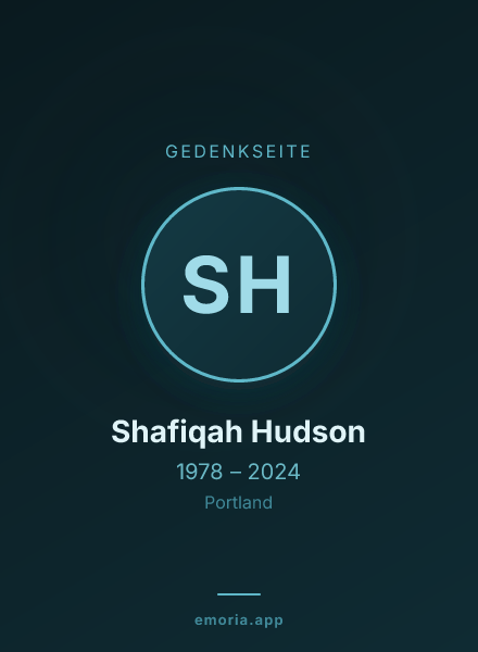 Gedenkportrait von Shafiqah Hudson