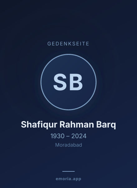 Gedenkportrait von Shafiqur Rahman Barq