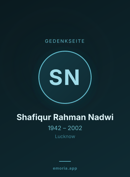 Gedenkportrait von Shafiqur Rahman Nadwi
