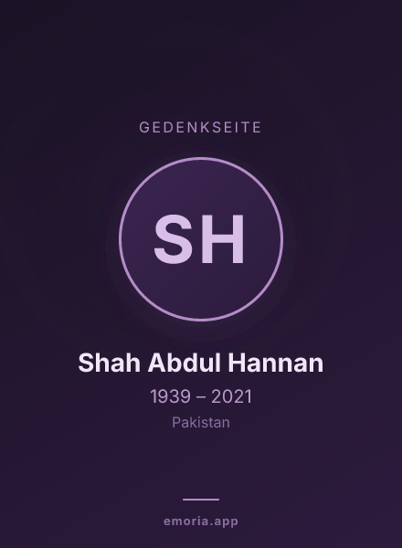 Gedenkportrait von Shah Abdul Hannan
