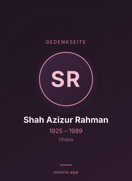 Gedenkportrait von Shah Azizur Rahman
