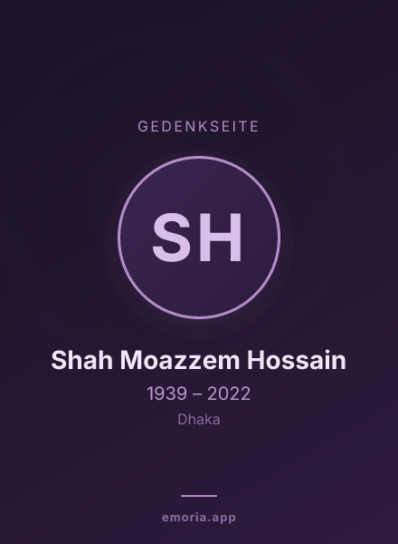 Gedenkportrait von Shah Moazzem Hossain