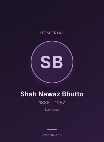 Memorial portrait of Shah Nawaz Bhutto