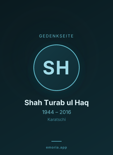 Gedenkportrait von Shah Turab ul Haq