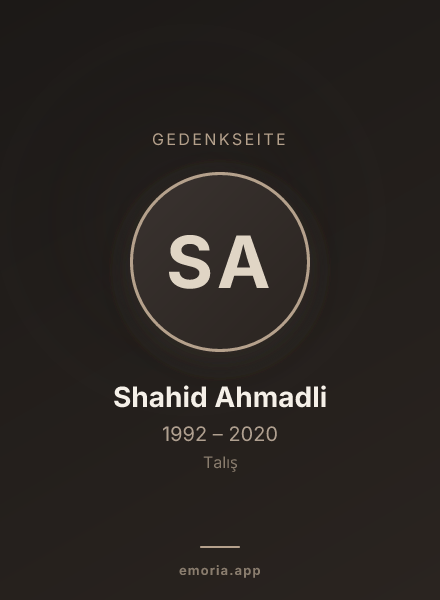 Gedenkportrait von Shahid Ahmadli