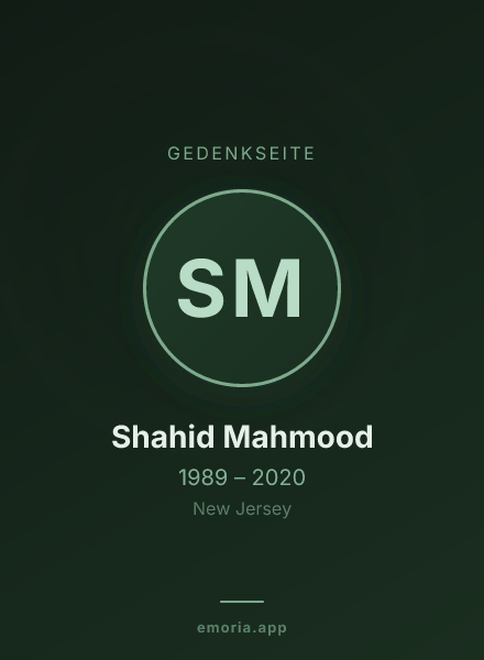 Gedenkportrait von Shahid Mahmood