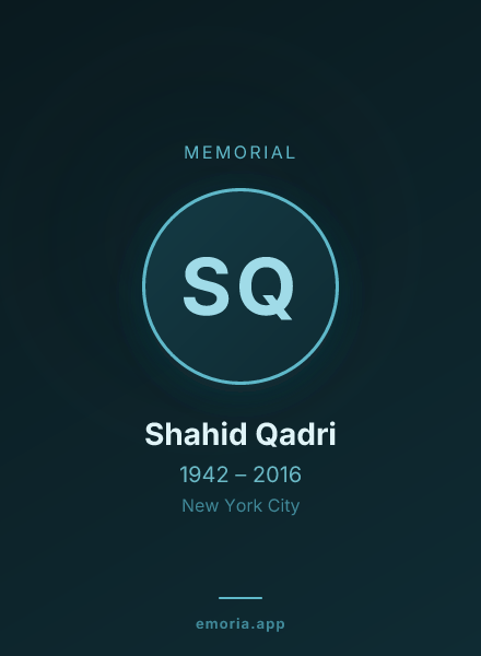 Memorial portrait of Shahid Qadri