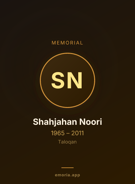 Memorial portrait of Shahjahan Noori