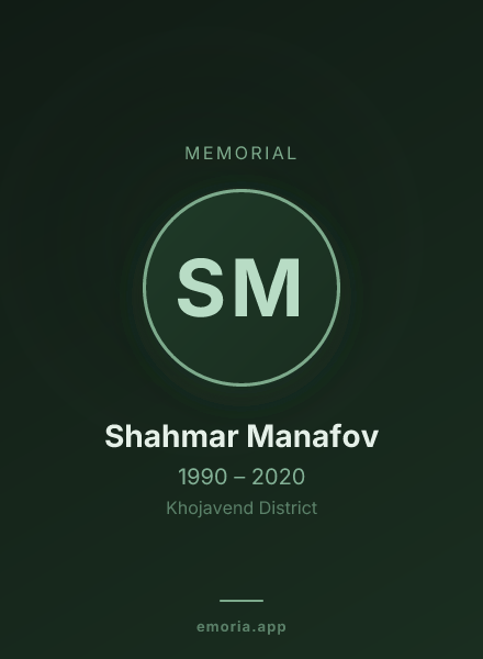 Memorial portrait of Shahmar Manafov