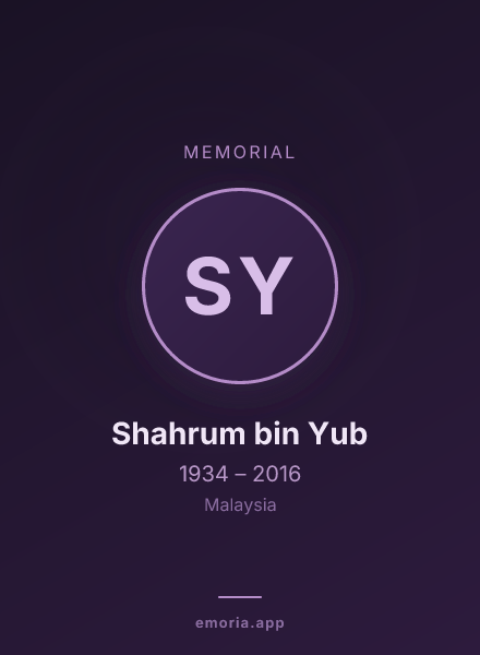 Memorial portrait of Shahrum bin Yub