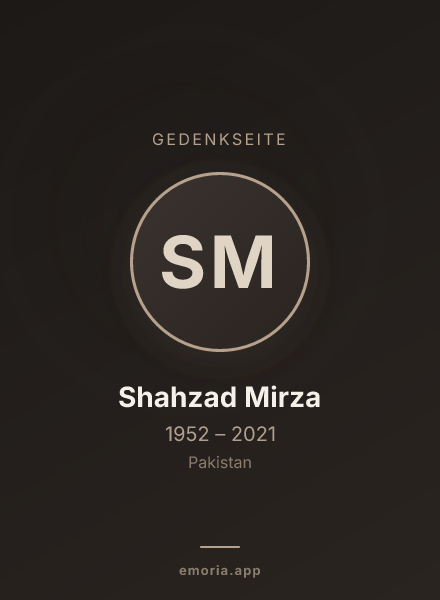 Gedenkportrait von Shahzad Mirza