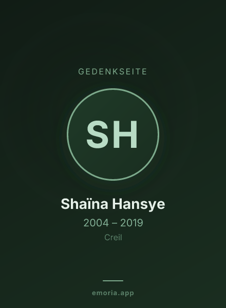 Gedenkportrait von Shaïna Hansye