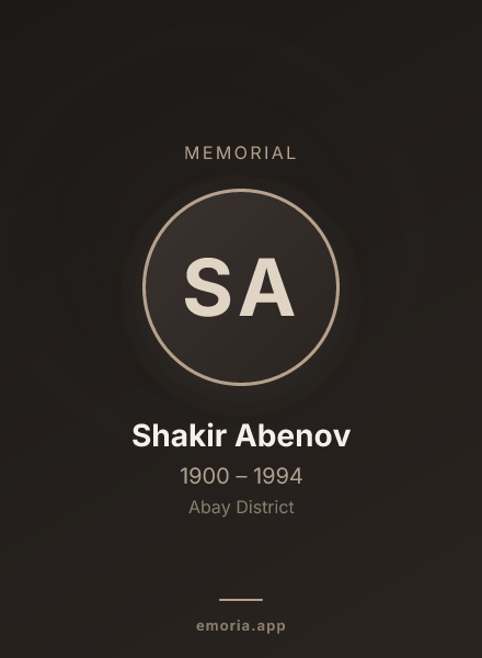 Memorial portrait of Shakir Abenov