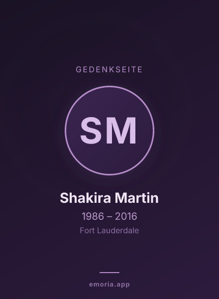 Gedenkportrait von Shakira Martin
