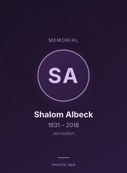Memorial portrait of Shalom Albeck