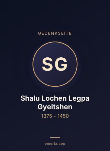 Gedenkportrait von Shalu Lochen Legpa Gyeltshen