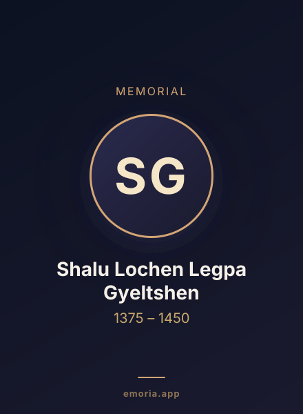 Memorial portrait of Shalu Lochen Legpa Gyeltshen