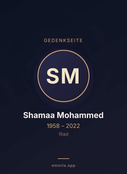 Gedenkportrait von Shamaa Mohammed