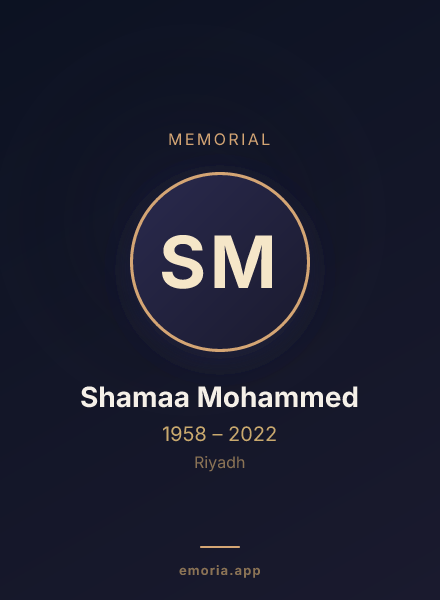 Memorial portrait of Shamaa Mohammed