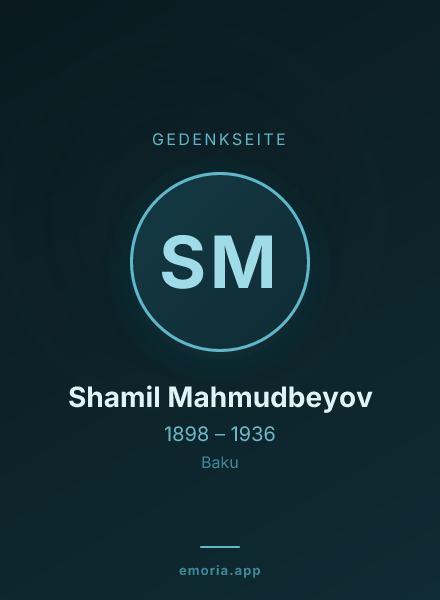 Gedenkportrait von Shamil Mahmudbeyov