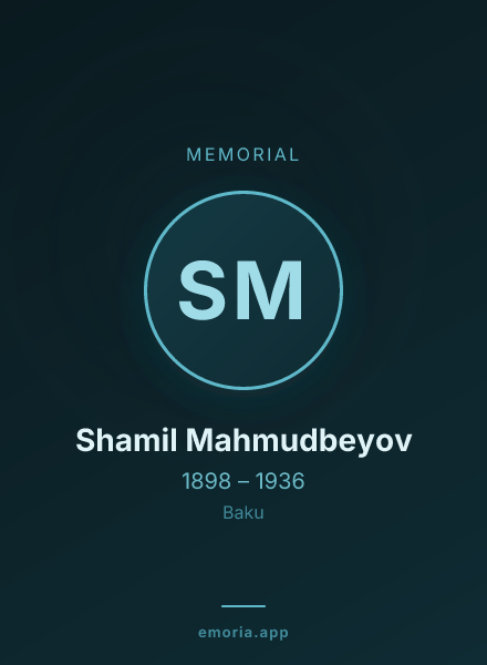 Memorial portrait of Shamil Mahmudbeyov