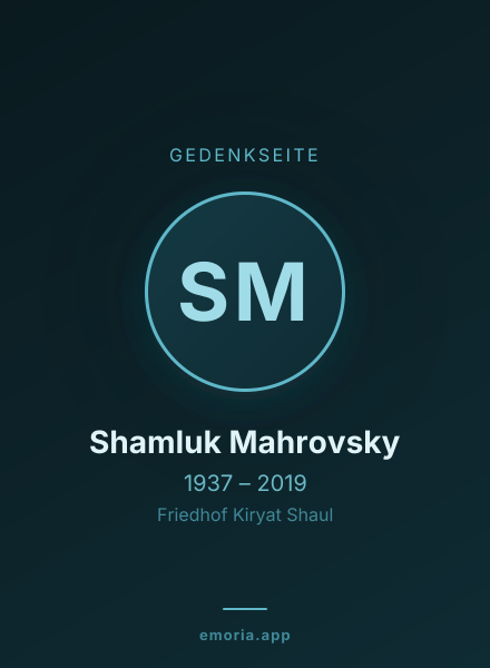 Gedenkportrait von Shamluk Mahrovsky