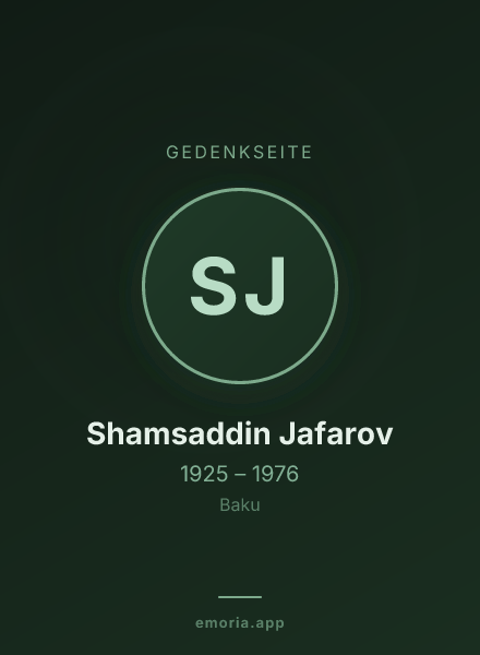 Gedenkportrait von Shamsaddin Jafarov