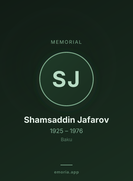 Memorial portrait of Shamsaddin Jafarov