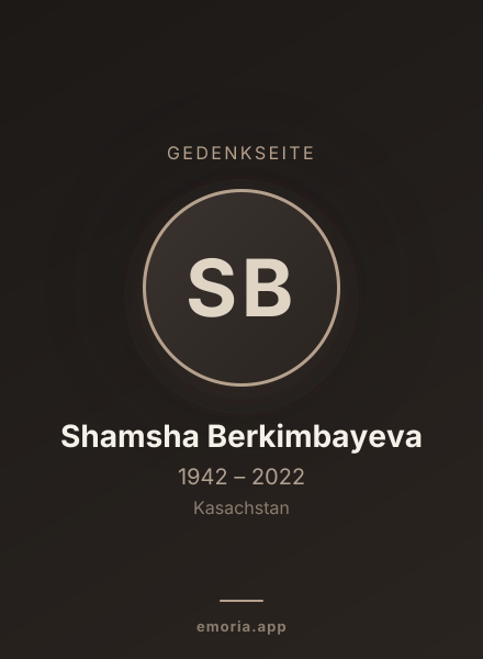 Gedenkportrait von Shamsha Berkimbayeva