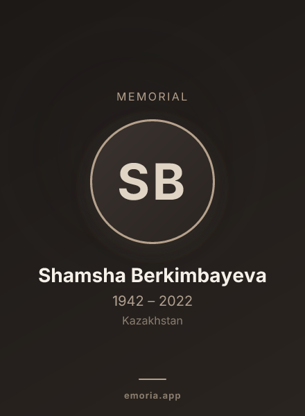 Memorial portrait of Shamsha Berkimbayeva