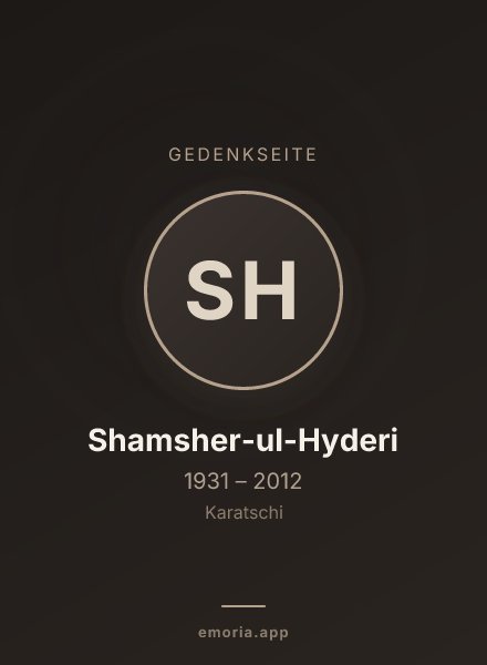 Gedenkportrait von Shamsher-ul-Hyderi