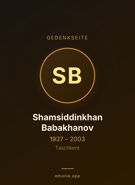 Gedenkportrait von Shamsiddinkhan Babakhanov